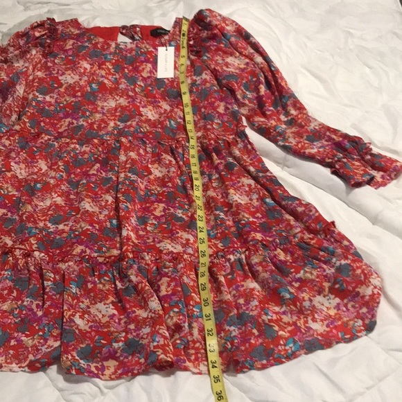 ✨Sugarlips✨ NWT Floral Printed Long Sleeve Dress Size Small Red Oversized Flowy - Picture 14 of 14